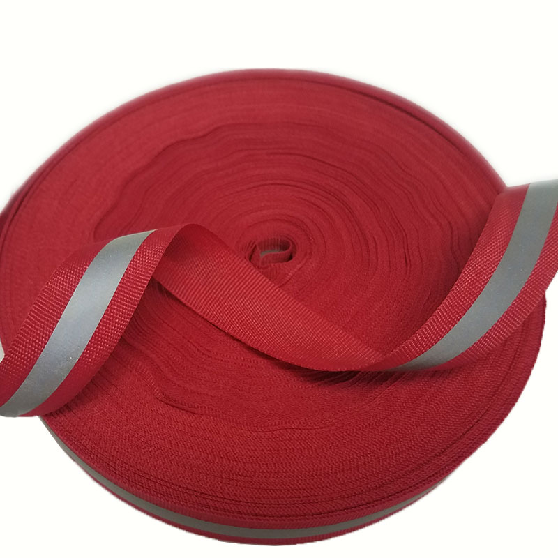 Home Textiles Sale - คุณภาพสูง 16 มม.สะท้อนแสงโพลีเอสเตอร์ Bia Grosgrain ริบบิ้นสีแดง/สีเงิน