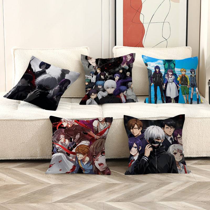 Home Textiles Magazine - ปลอกหมอนลายอนิเมะคลาสสิก Tokyo Ghoul สำหรับตกแต่งห้องนั่งเล่น โซฟา และบ้าน
