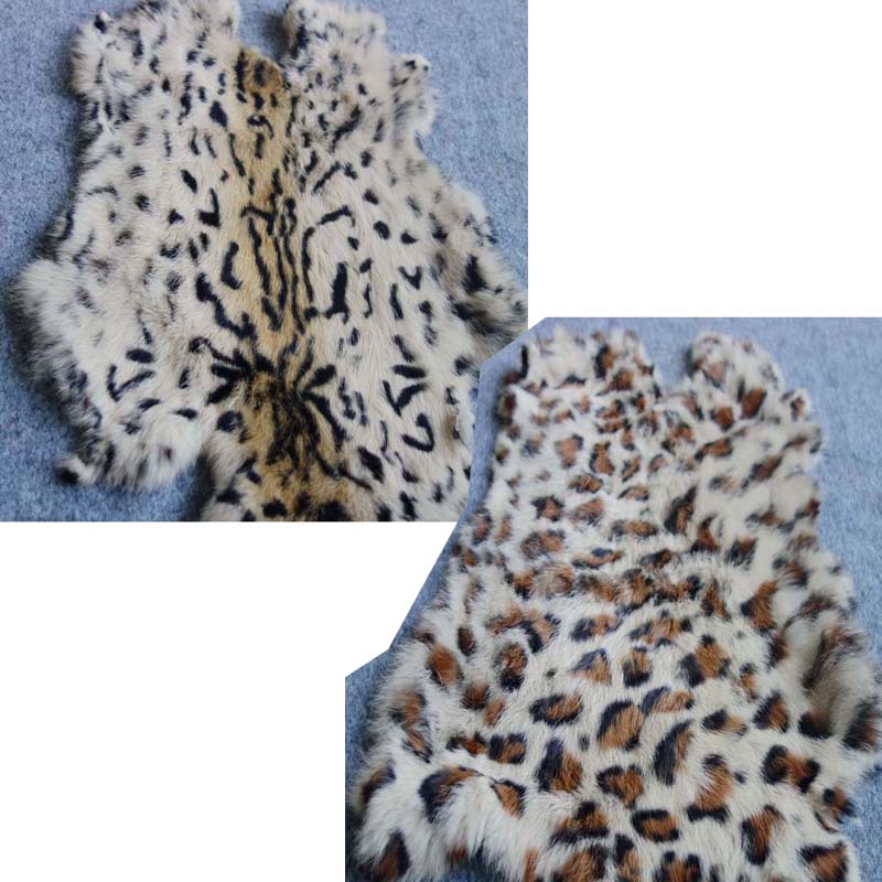 Home Textiles Sale - 1Pc ธรรมชาติจริงกระต่าย Fur Leopard พิมพ์ขายโดย Whole