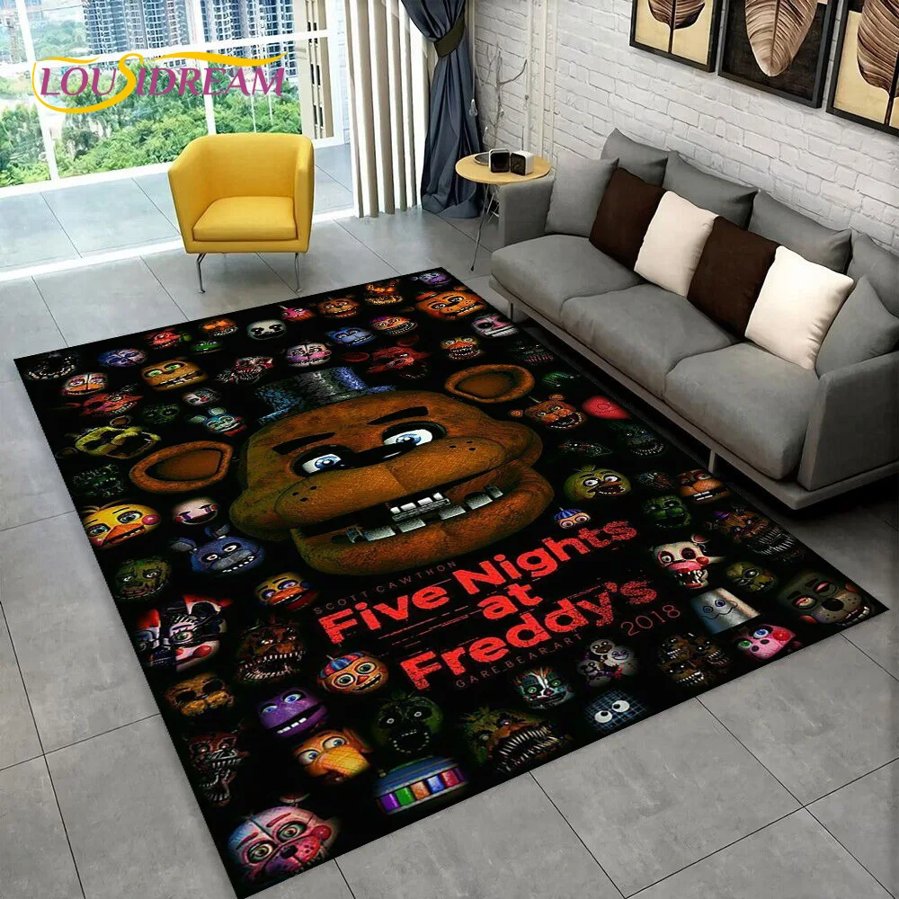 Home Textiles Sale - พรมปูพื้นลายหนังสยองขวัญ FNAF เฟรดดี้ สำหรับตกแต่งบ้าน ห้องนั่งเล่น ห้องนอน
