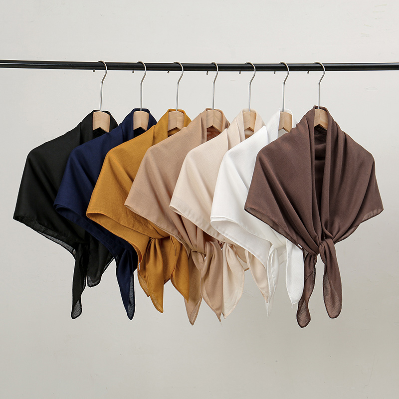 Home Textiles Store - สีทึบผ้าฝ้ายผ้าลินิน 90 ผ้าพันคอผ้าพันคอสําหรับผู้หญิงมุสลิม Hijab Shawls Lady