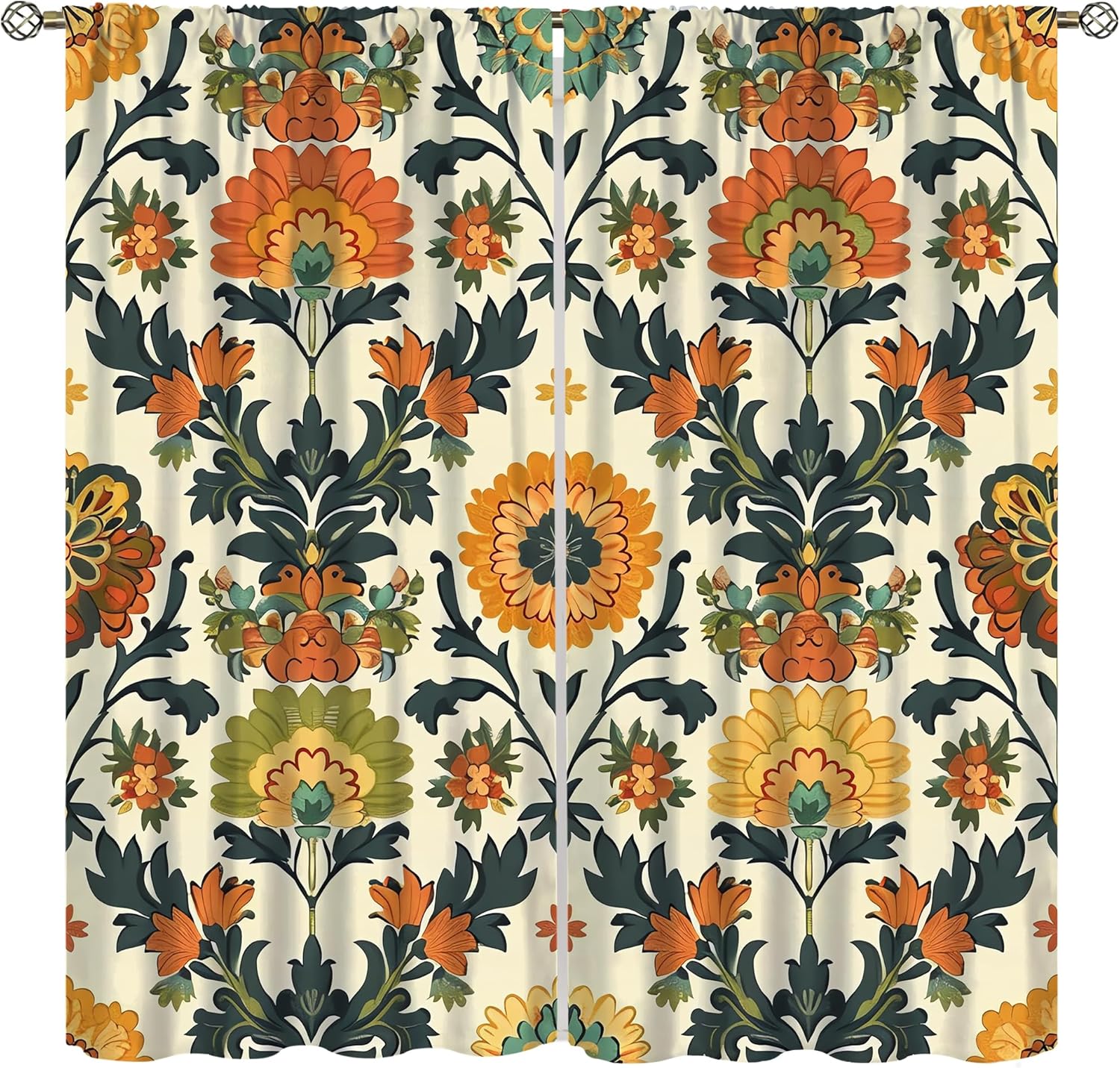 Home Textiles Luxury Curtains - ผ้าม่านพิมพ์ลายดอกไม้หรูหรา ผ้าม่านตกแต่งโพลีเอสเตอร์สำหรับห้องนั่งเล่น ห้องนอน หน้าต่าง ของตกแต่งภายในบ้าน