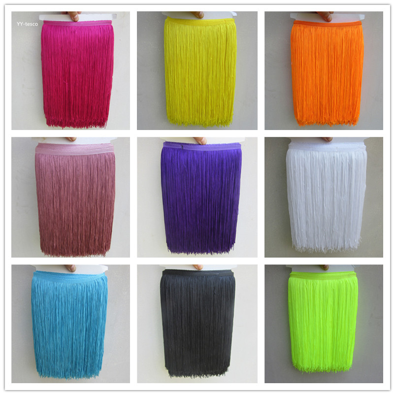 Home Textiles Sale - YY-tesco 10 หลา/lot ขายร้อน 30 ซม.ยาวพู่โพลีเอสเตอร์แอฟริกันลูกไม้