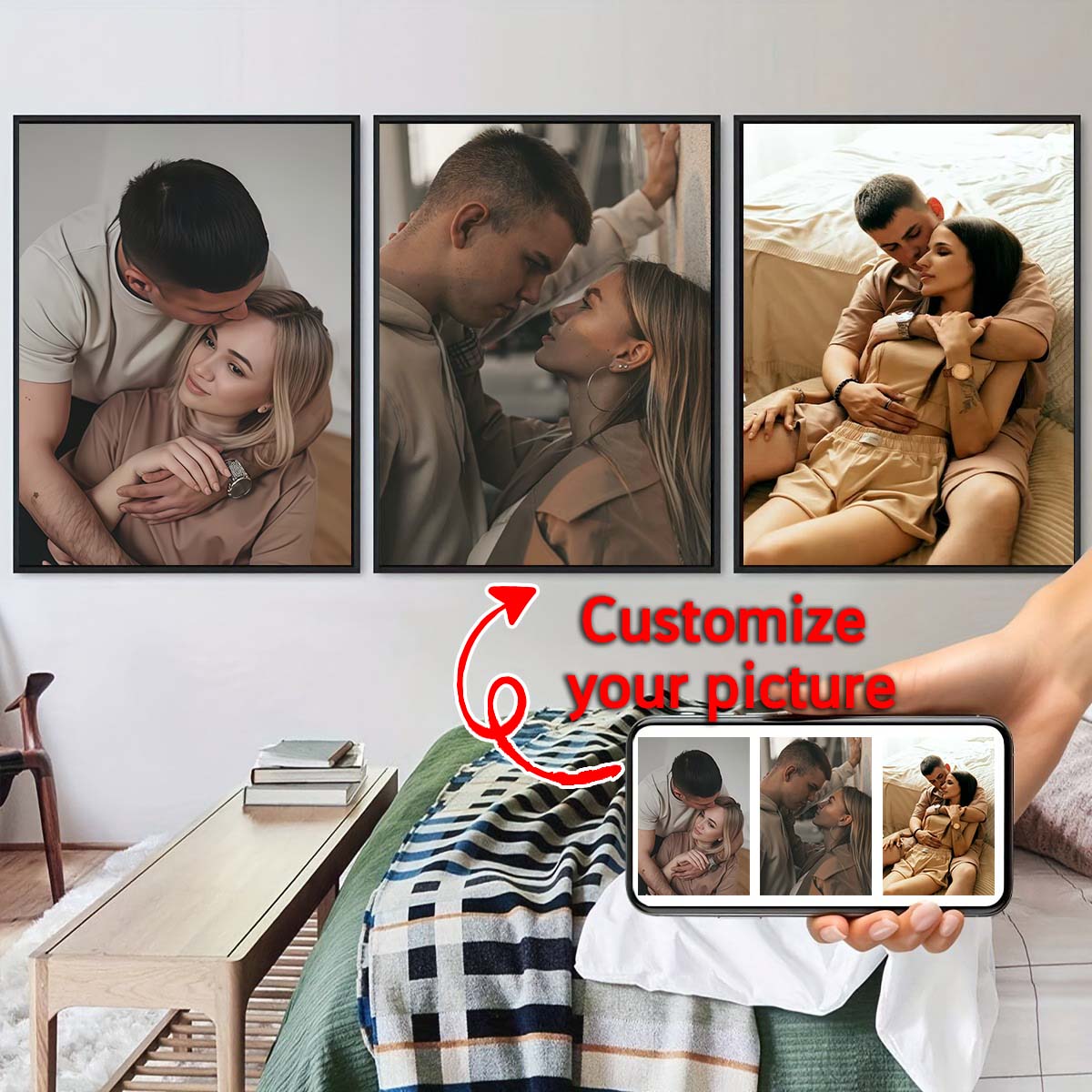ภาพสามชิ้น - ภาพวาดสีน้ำมันแบบ - Textiles For Home บทวิจารณ์และราคา