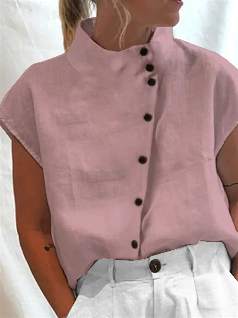 เสื้อเชิ้ตคอตั้งผ้าฝ้ายลินินสุ - Home Textiles Store บทวิจารณ์และราคา