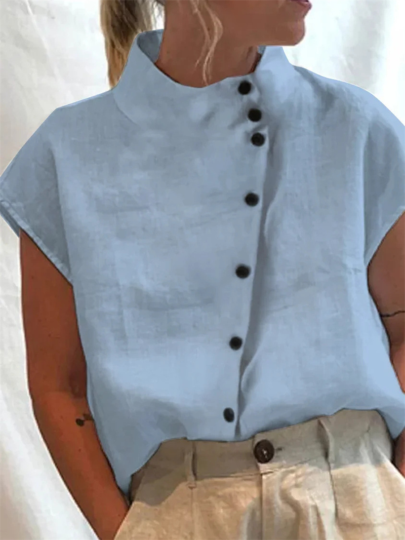 เสื้อเชิ้ตคอตั้งผ้าฝ้ายลินินสุ - Home Textiles Store บทวิจารณ์และราคา