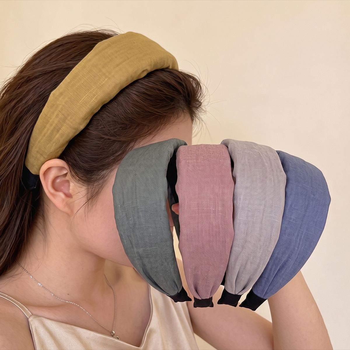 ที่คาดผมผ้าลินินผสมคอตตอนเนื้อ - Home Textiles Store บทวิจารณ์และราคา