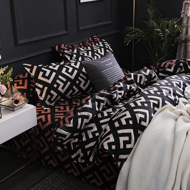 ชุดเครื่องนอนผ้านวมสีดำสุดหรูพ - Home Textiles Store บทวิจารณ์และราคา