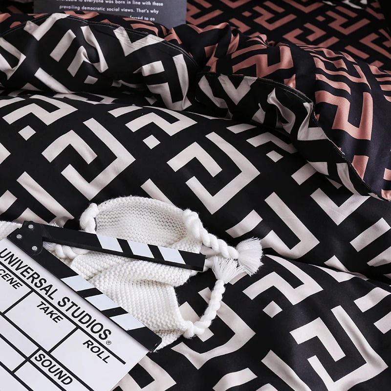 ชุดเครื่องนอนผ้านวมสีดำสุดหรูพ - Home Textiles Store บทวิจารณ์และราคา