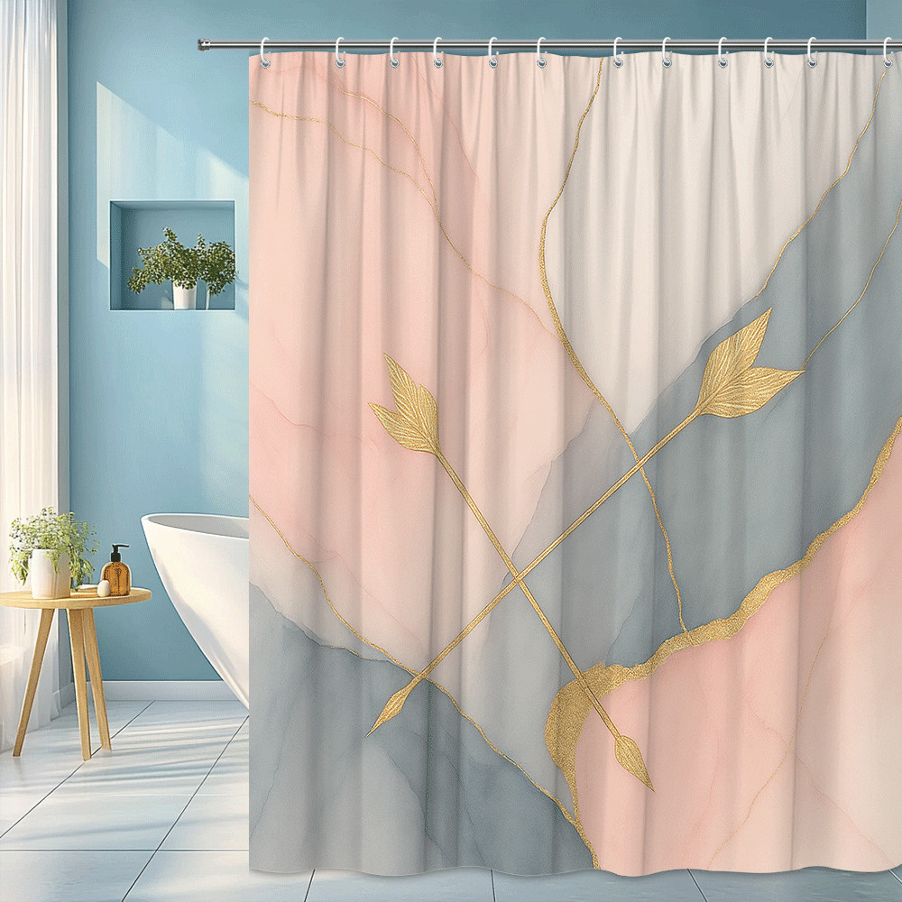 ม่านอาบน้ำลายใบไม้สีทองสไตล์โม - Home Textiles Luxury Curtains บทวิจารณ์และราคา
