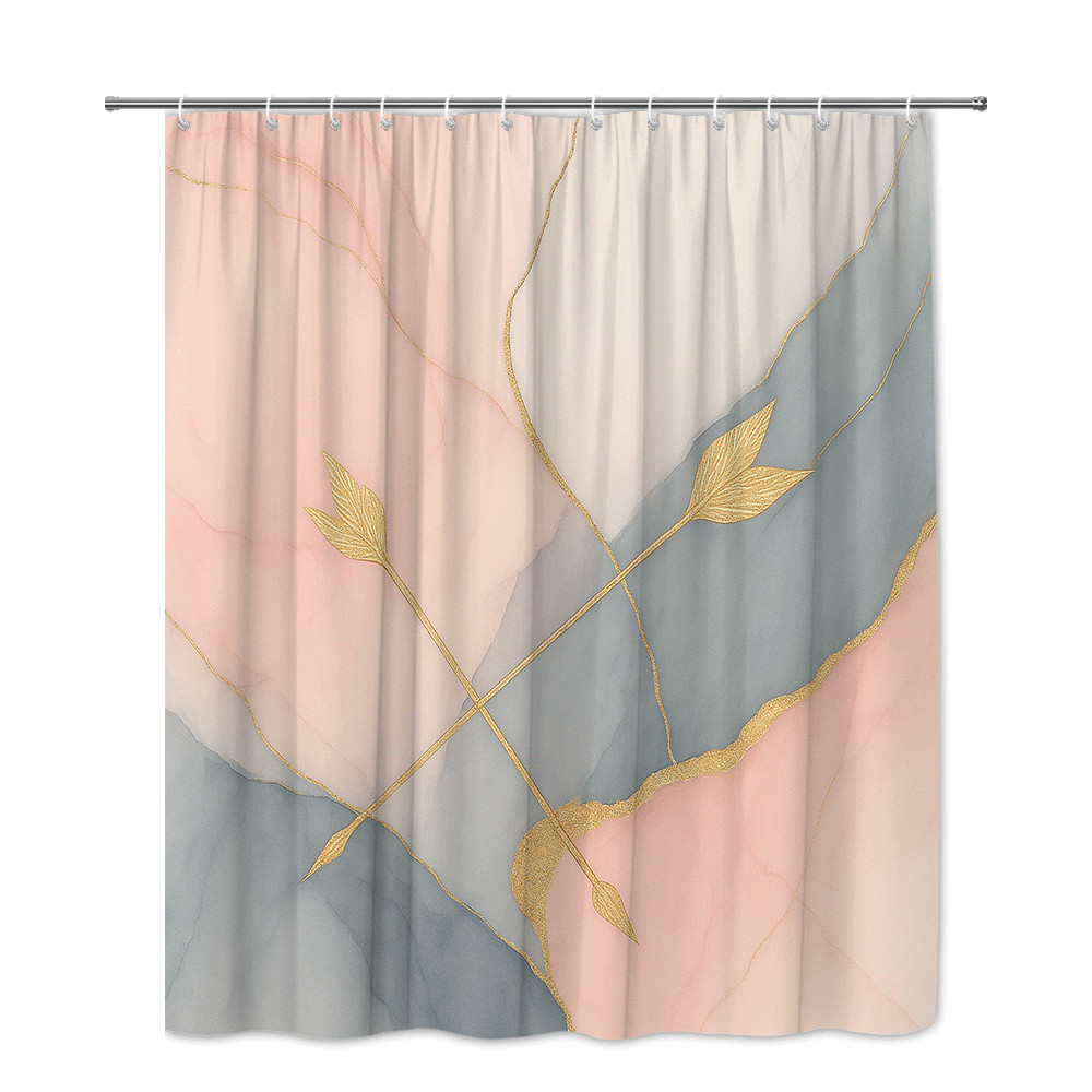 ม่านอาบน้ำลายใบไม้สีทองสไตล์โม - Home Textiles Luxury Curtains บทวิจารณ์และราคา