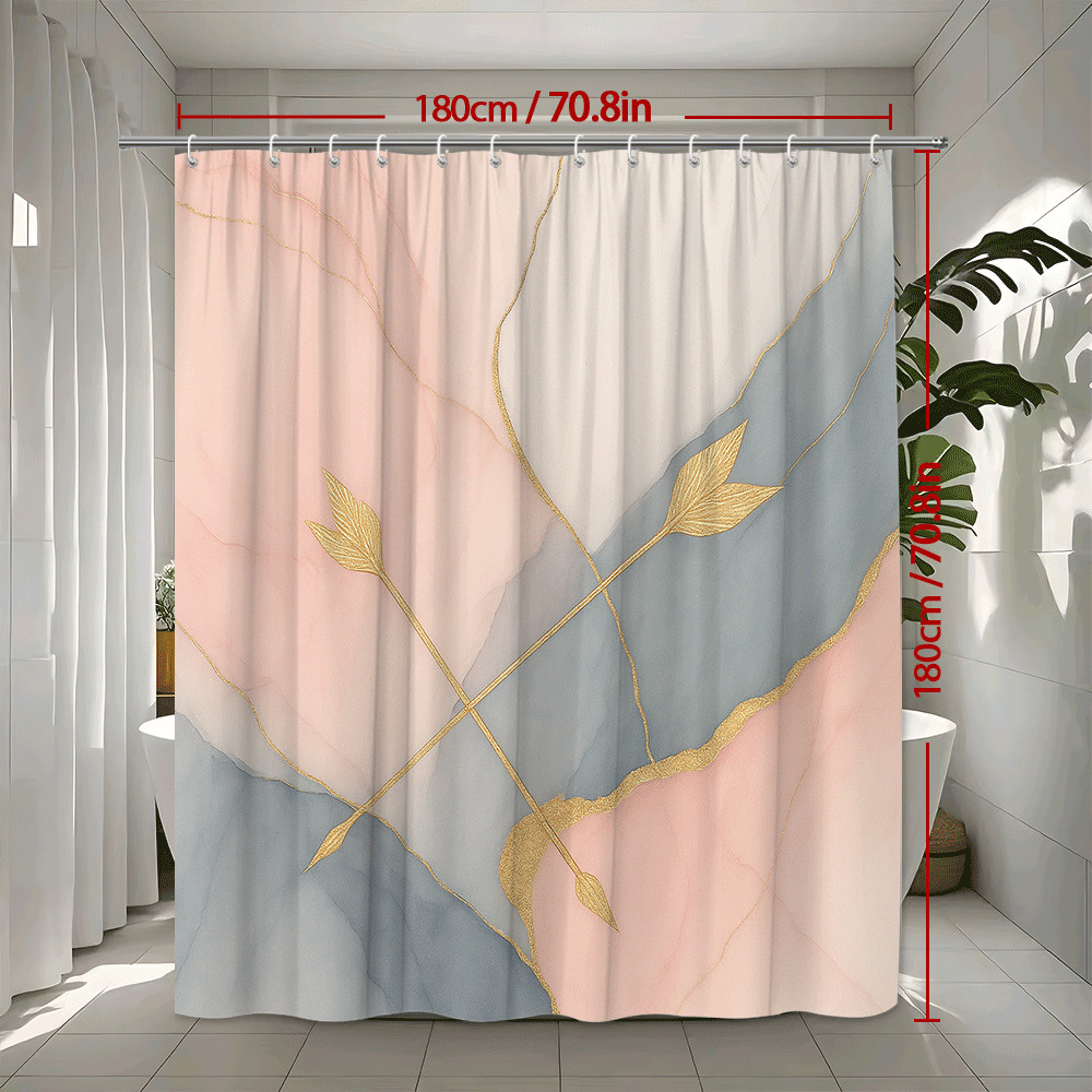 ม่านอาบน้ำลายใบไม้สีทองสไตล์โม - Home Textiles Luxury Curtains บทวิจารณ์และราคา