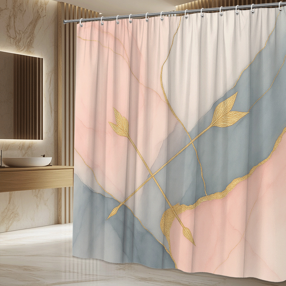 ม่านอาบน้ำลายใบไม้สีทองสไตล์โม - Home Textiles Luxury Curtains บทวิจารณ์และราคา